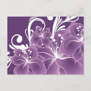 Lila blorweiße Skulpturen Postkarte