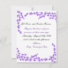 Lila Blossom-Hochzeitseinladung Einladung
