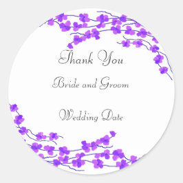 Lila Blossom Wedding Vielen Dank Runder Aufkleber