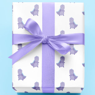 Lila Blue Baby Dinosaur Muster Geschenkpapier