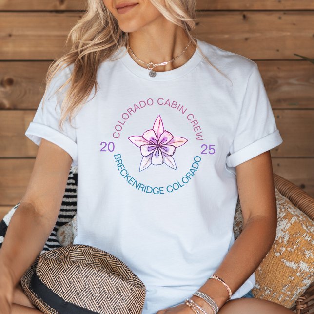 Lila- & Blue Colorado Ferien Familien-Matching Tri-Blend Shirt (Von Creator hochgeladen)