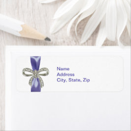 Lila Blue Diamond Bow Address Labels