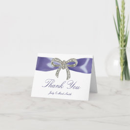 Lila Blue Diamond Bow Danke-Card Karte