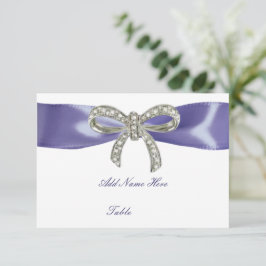Lila Blue Diamond Bow Table Platzkarte