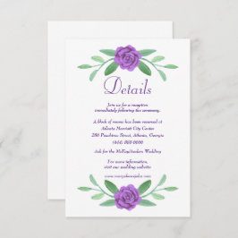 Lila Blue Diamond Bow Wedding Details Card
