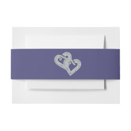 Lila Blue Diamond Hörer Einladung Bauchband Einladungsbanderole