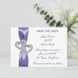 Lila Blue Diamond Hörkarte Save the Date Einladung