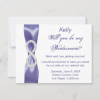 Lila Blue Diamond Infinity Bridesmaid Card