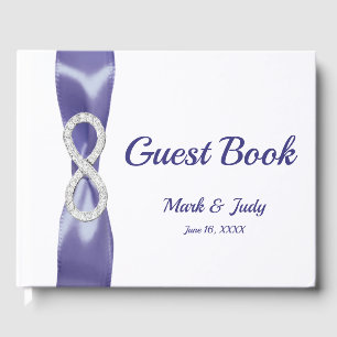 Lila Blue Diamond Infinity Wedding Guestbook Gästebuch