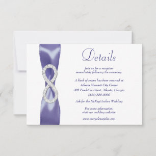 Lila Blue Diamond Unfinity Wedding Details Card Einladung