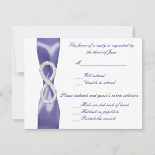 Lila Blue Diamond Unfinity Wedding Response Card