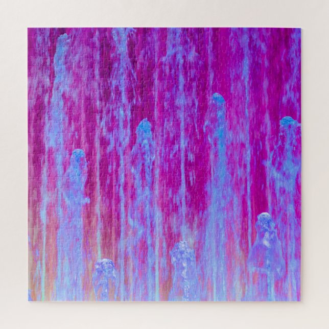 Lila & Blue Digitale Abstrakte Kunst Puzzle (Vertikal)