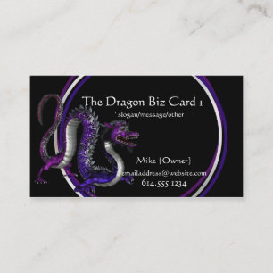 Lila & Blue Dragon Fantasy Business Card Visitenkarte