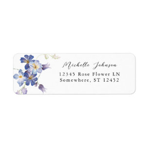 Lila Blue Floral Rücksendeadresse 2