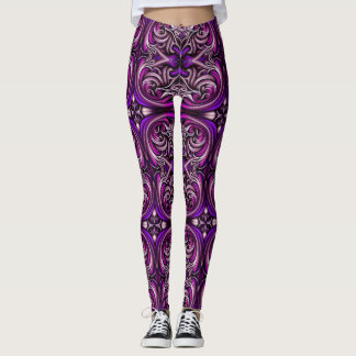 Lila Blue Gemusterte Leggings
