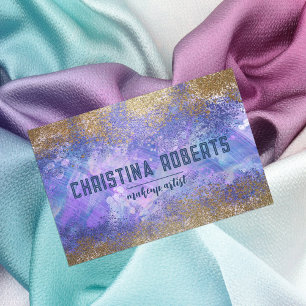 Lila Blue Gold Glitzer Artistic Makeust Artist Namensschild