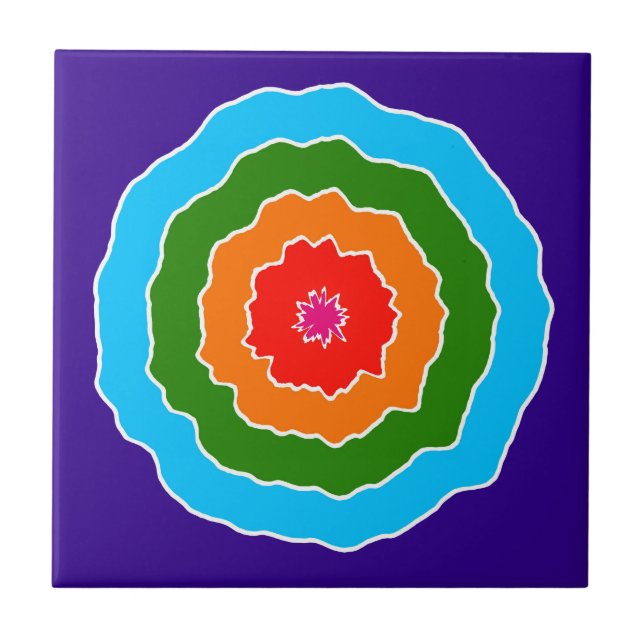 Lila Blue Green Orange Red Fliese (Vorderseite)