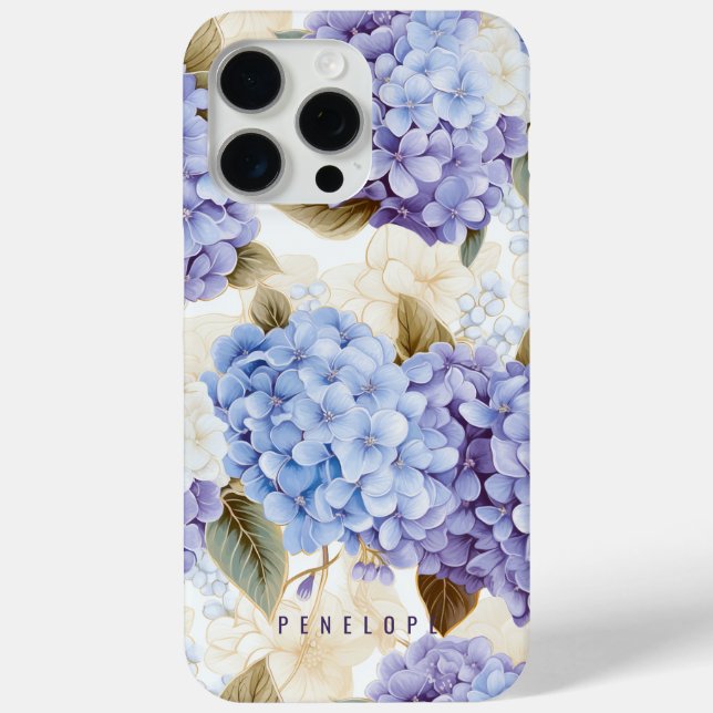 Lila Blue Hydrangea personalisiert iPhone Gehäuse Case-Mate iPhone Hülle (Rückseite)