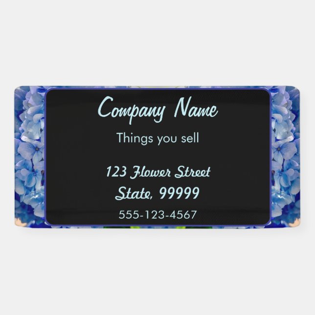 Lila Blue Hydrangeas Bouquets Banner (Horizontal)