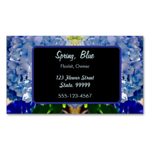 Lila Blue Hydrangeas Bouquets Magnetische Visitenkarte