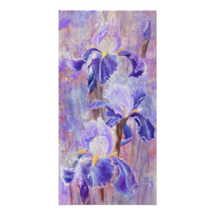 Lila Blue Iris Blume - Originale Malerei Poster