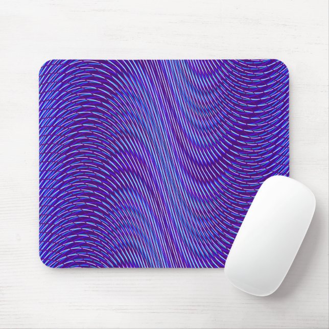 Lila & Blue Lines - Psychedelic, Trippy Stripes Mousepad (Mit Mouse)