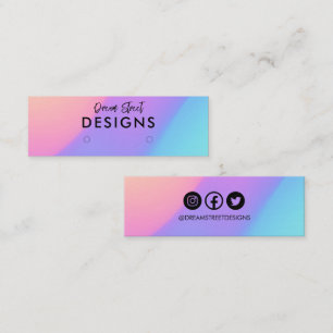 Lila Blue Logo Social Media Osteranzeigekarte Mini Visitenkarte