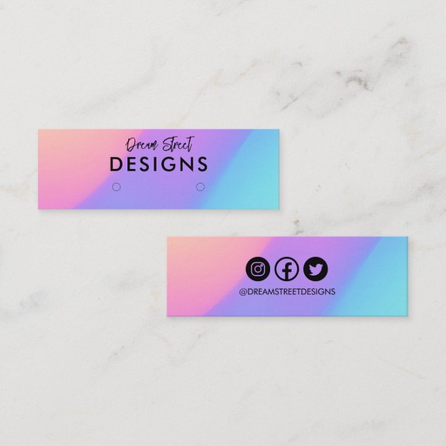 Lila Blue Logo Social Media Osteranzeigekarte Mini Visitenkarte (Vorne/Hinten)