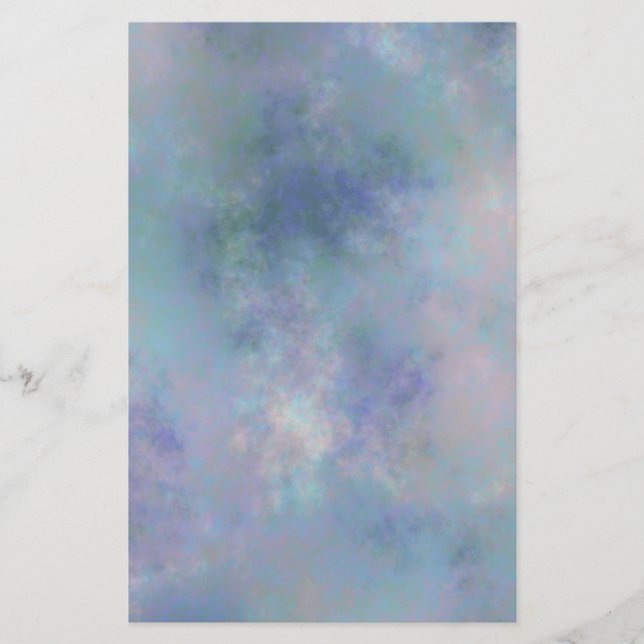 Lila Blue Misty Watercolor Hintergrund Briefpapier (Vorderseite)