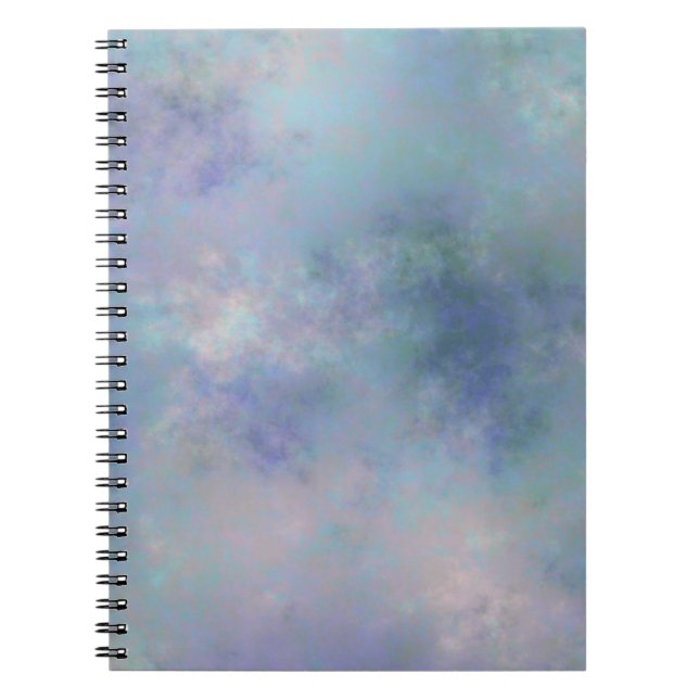 Lila Blue Misty Watercolor Hintergrund Notizblock (Vorderseite)