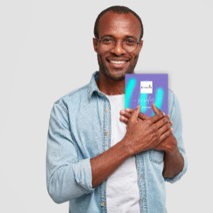 Lila Blue Oceanic Abstrakt Custom QR LOGO Quadratische Visitenkarte