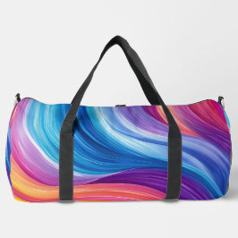 LILA BLUE ORANGE GELBE ABSTRAKTE WELLEN DUFFLE BAG