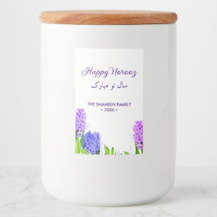 Lila Blue Pink Happy Norooz Hyacinth Blume Lebensmitteletikett