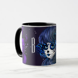 Lila Blue Rose Zuckerhut Personalisiert Tasse