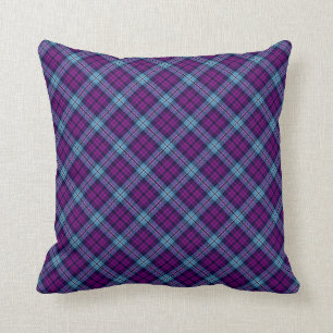 Lila Blue Scottish Tartan Kariert Kissen