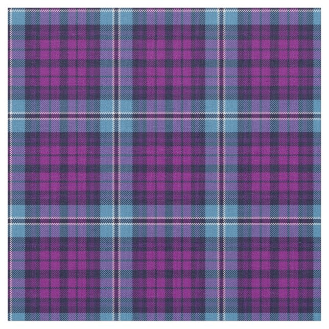 Lila Blue Scottish Tartan Kariert Stoff (Nahaufnahme)