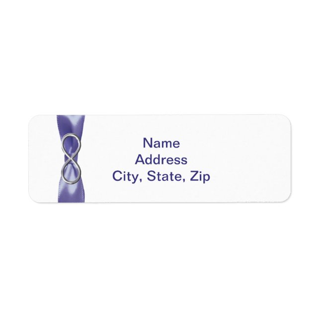 Lila Blue Silver Infinity Address Labels (Vorne)