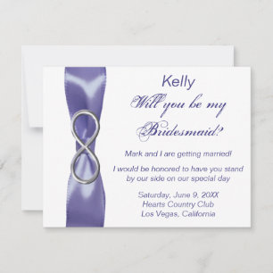 Lila Blue Silver Infinity Bridesmaid Card