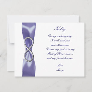 Lila Blue Silver Infinity Trauzeugin Card