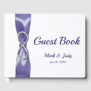 Lila Blue Silver Infinity Wedding Guestbook Gästebuch