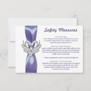 Lila Blue Silver Swan Safety Measures Card Save The Date