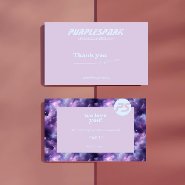 Lila Blue Small Business Dankeskarte (Von Creator hochgeladen)