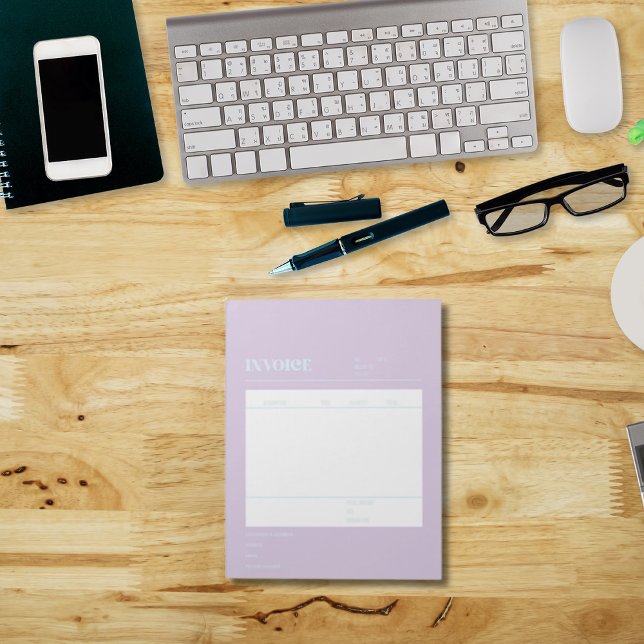 Lila Blue Small Business Rechnung Notizblock (Von Creator hochgeladen)