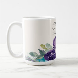 Lila Blue Watercolor Floral 50 und fabelhaft Kaffeetasse