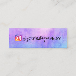 Lila Blue Watercolor Social Media Mini Visitenkarte