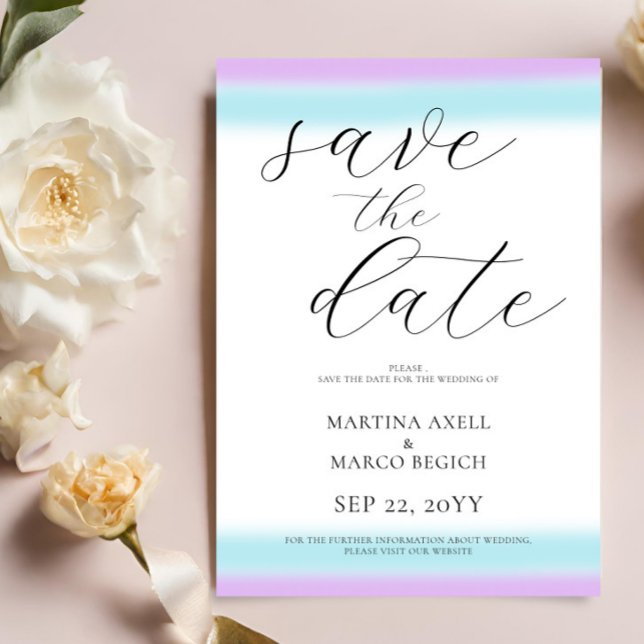 Lila Blue Wedding Save the Date (Von Creator hochgeladen)