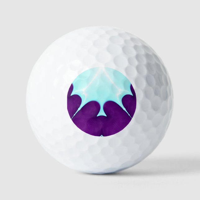 Lila Blue White gemustert Golf Ball - einzigartig (Vorderseite)
