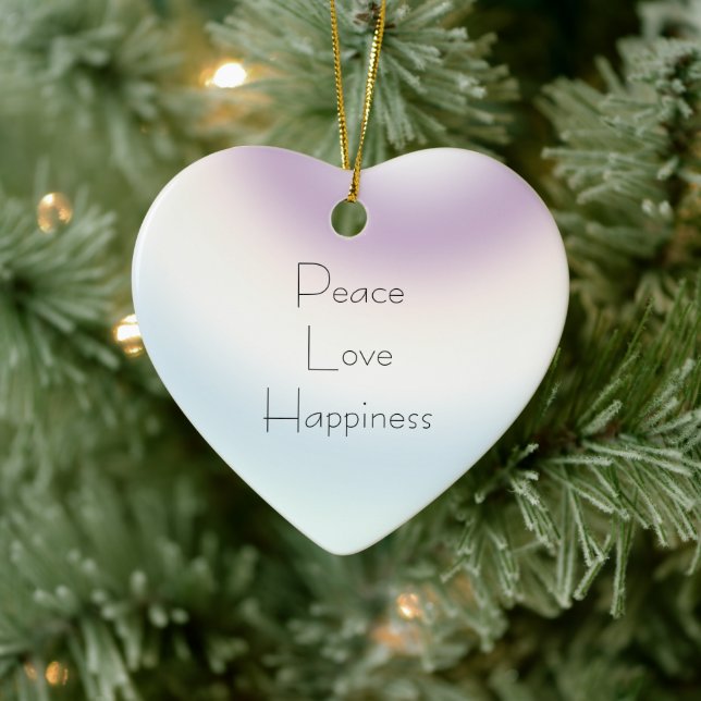 Lila Blue White Ombre Keramik Ornament (Baum)