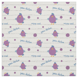 Lila & Blue Yarn Chicken Champion Fabric Stoff