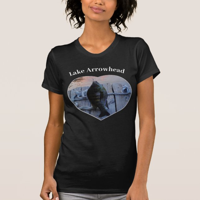 Lila Bluegill Fish Foto Herzstück Arrowhead Lake T-Shirt (Vorderseite)